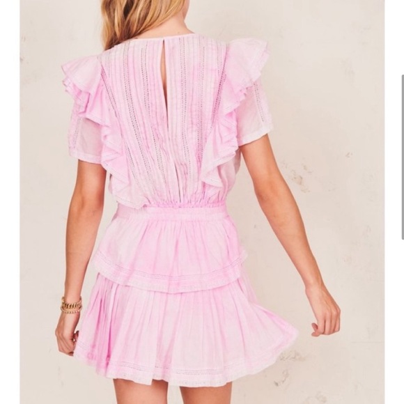 Love Shack Fancy | Natasha Pink Tie Dye Mini Dress - Picture 4 of 9